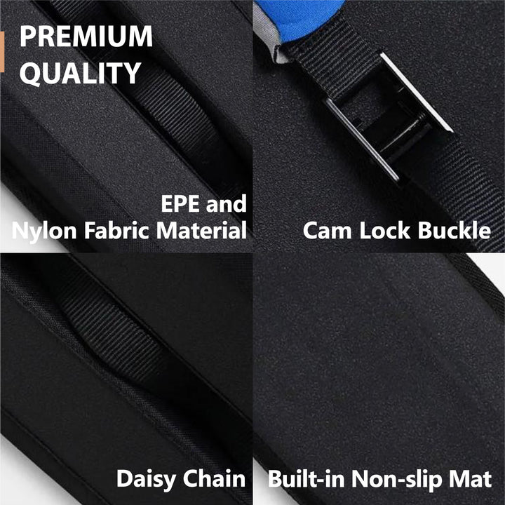 Thurso Surf racks for cars are made of an EPE foam padded interior, heavy-duty nylon bottom, and slip-resistant exterior, which can protect your vehicle from scratching