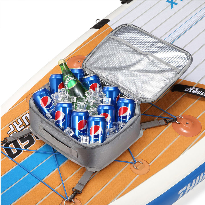paddle board deck bag cooler 10 can slate attached to board