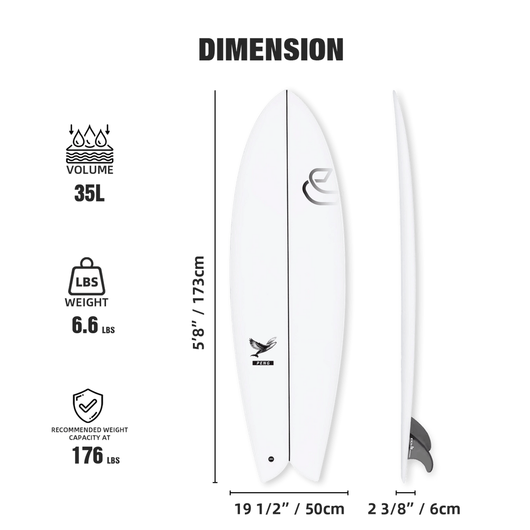 Shortboard époxy KUNPENG 5&