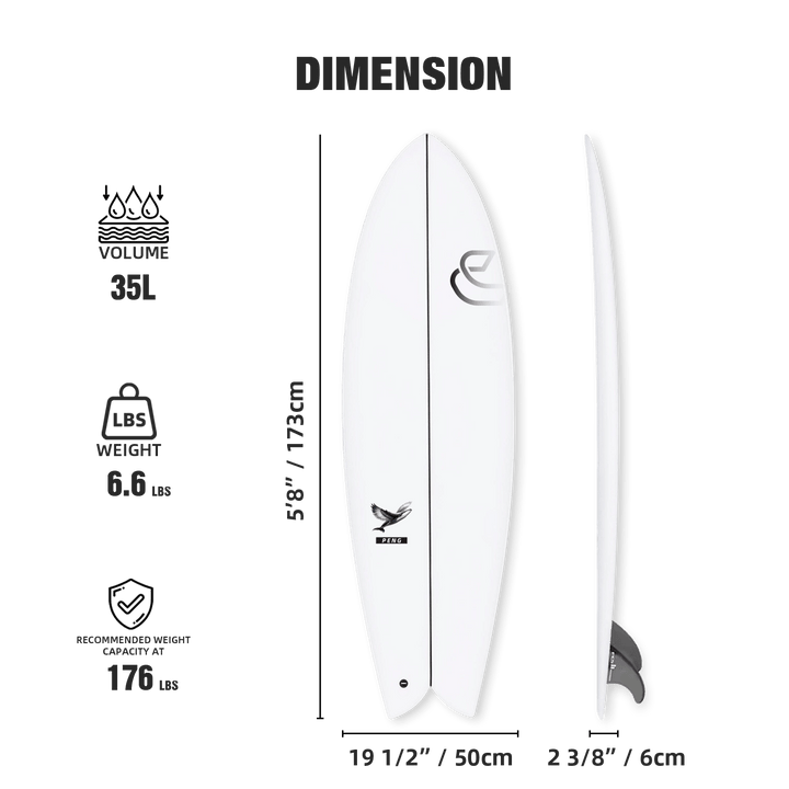 Shortboard époxy KUNPENG 5&