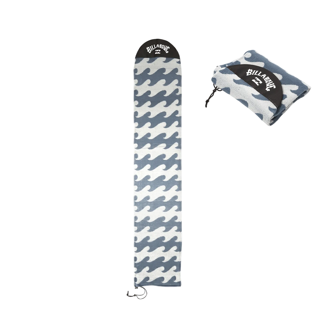 Camouflage-patterned sock with brand logo on a white background