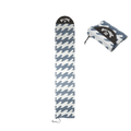 Camouflage-patterned sock with brand logo on a white background