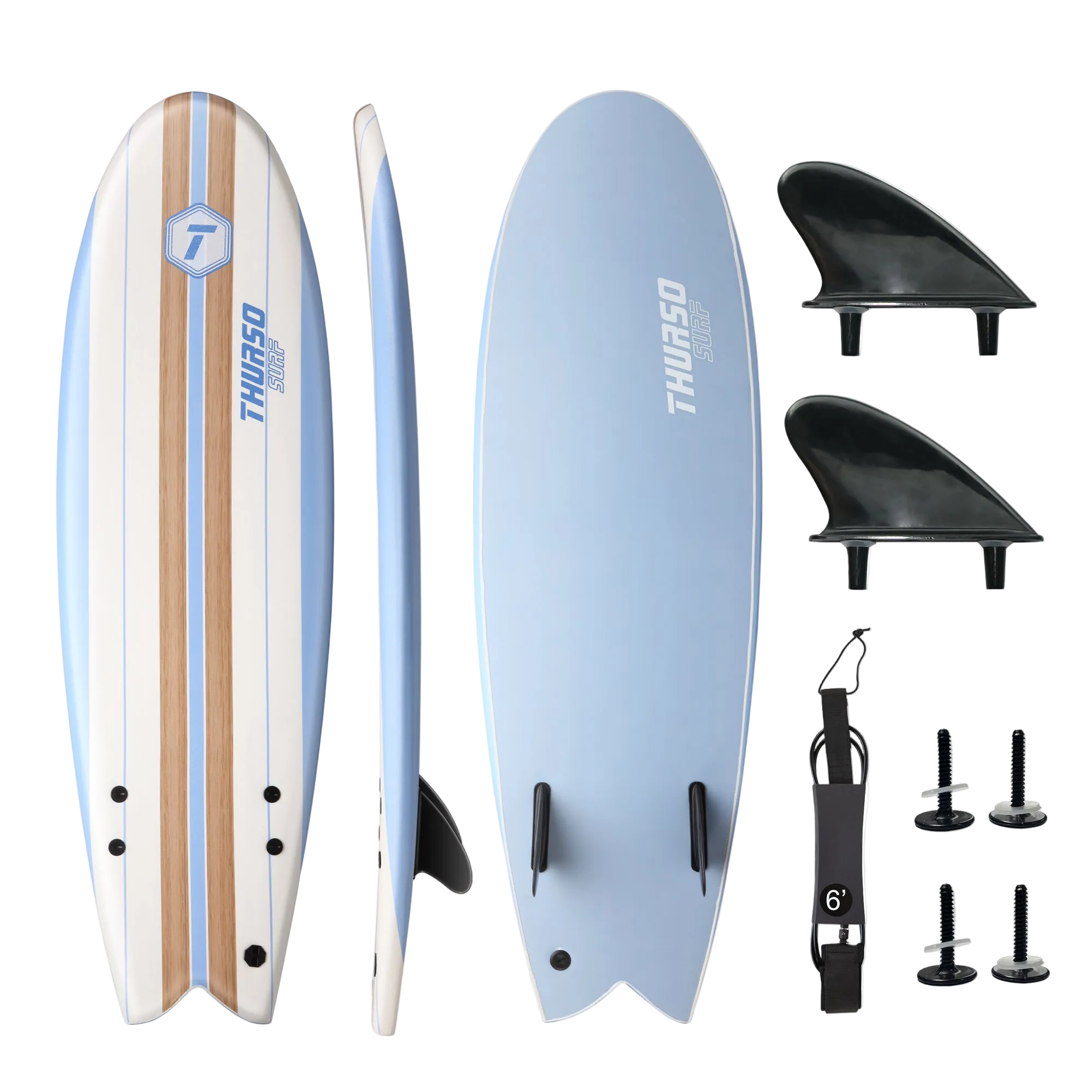 Soft Top Surfboard for Beginners | Lancer 5'10 Fish Surfboard