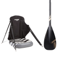 Black seat and paddle with 'Thurso' branding on a white background