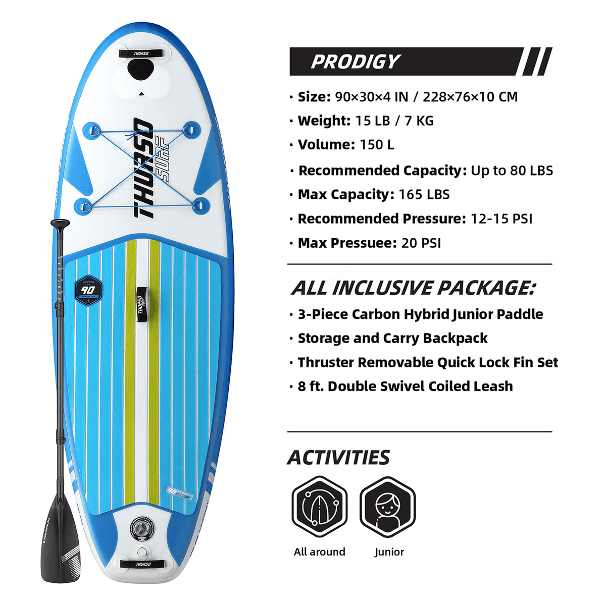 Barnpaddelbräda | Prodigy Junior uppblåsbar SUP – Thurso Surf