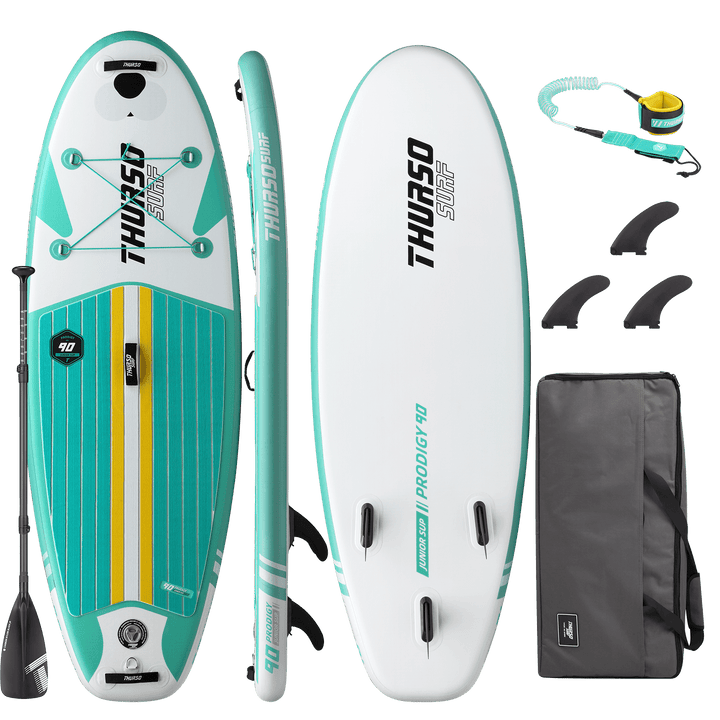 Sup board with accessories on a black background