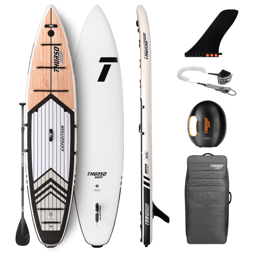 Supreme paddle board with accessories on a transparent background