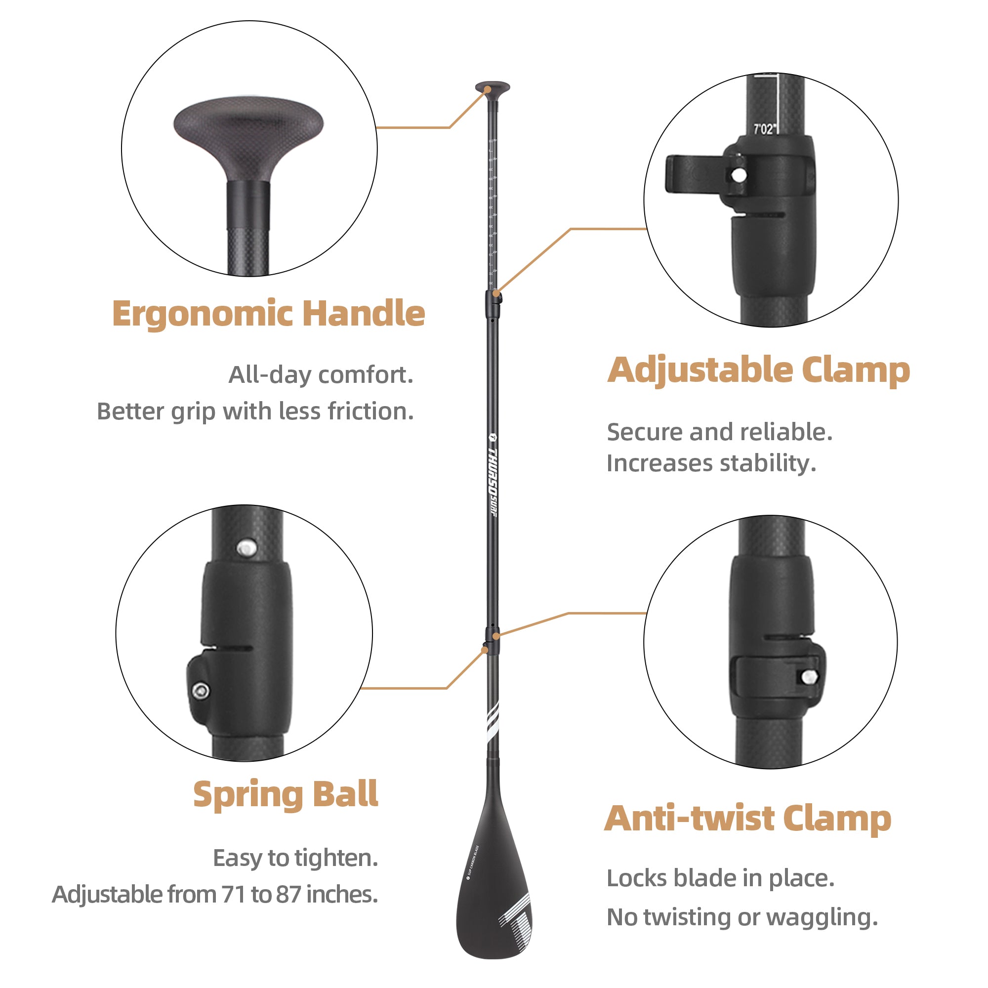 18Naish Carbon Elite90 Fix paddle サーフィン・ボディボード