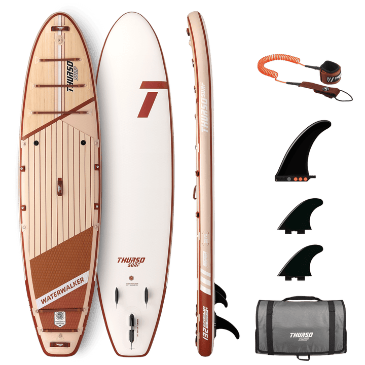 Supreme paddleboard with accessories on a black background