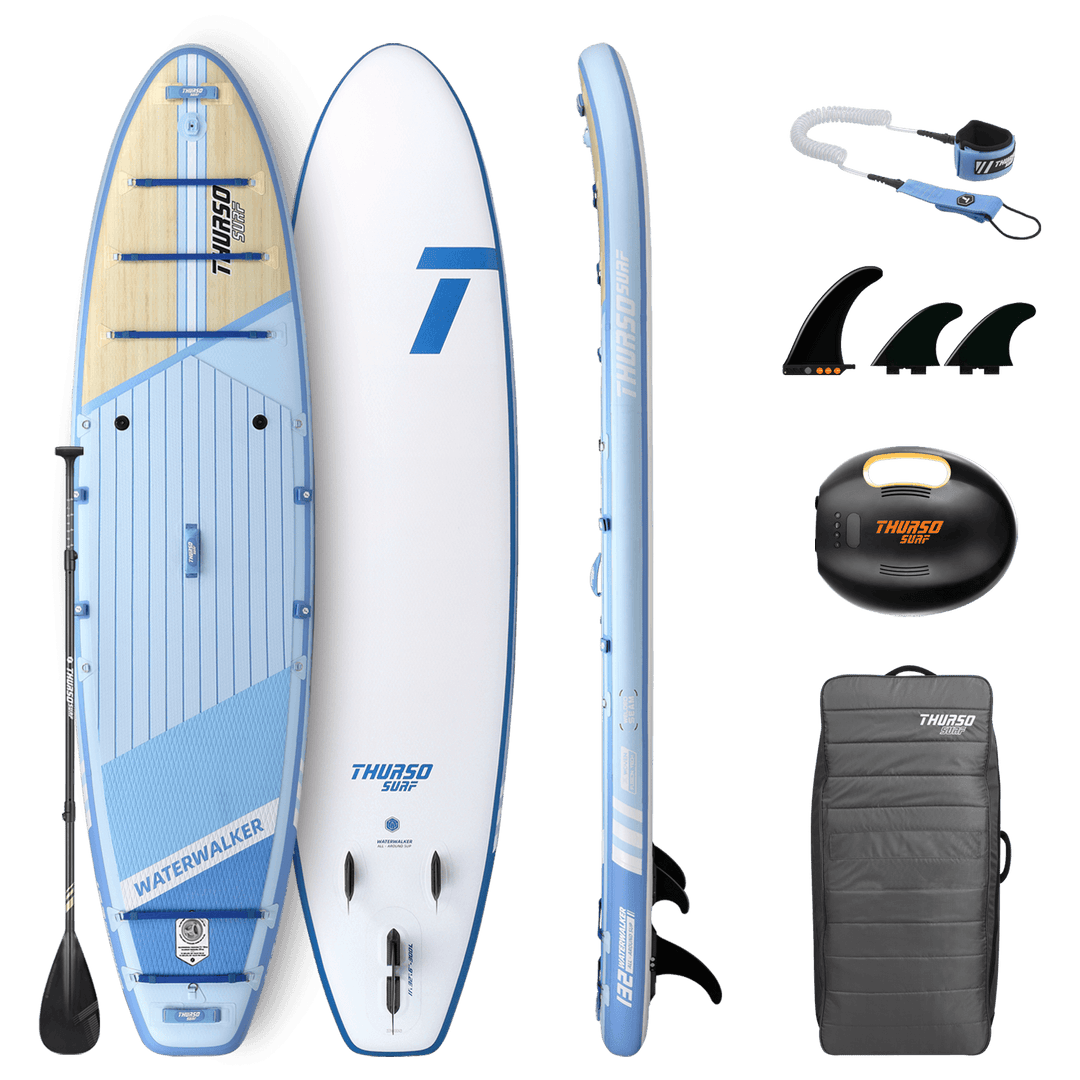Supreme paddleboard with accessories on a black background