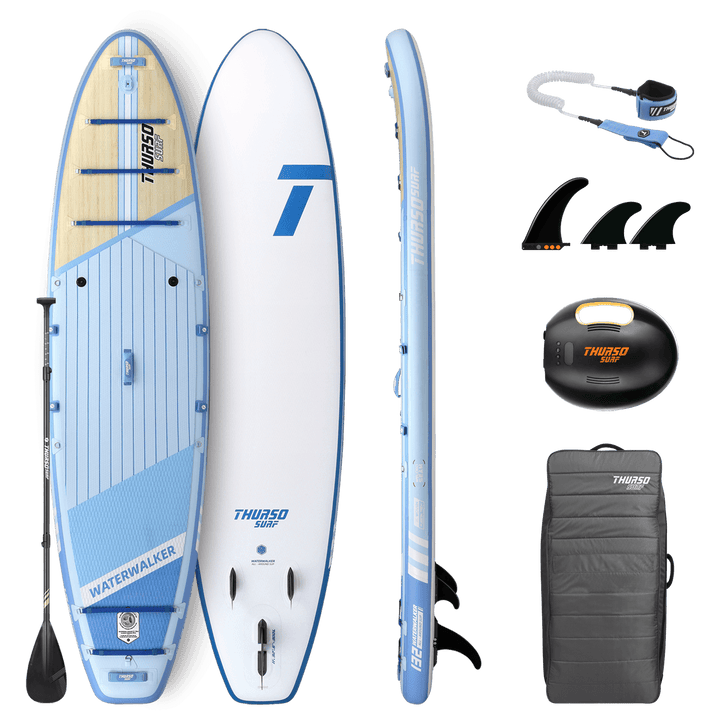 Supreme paddleboard with accessories on a black background
