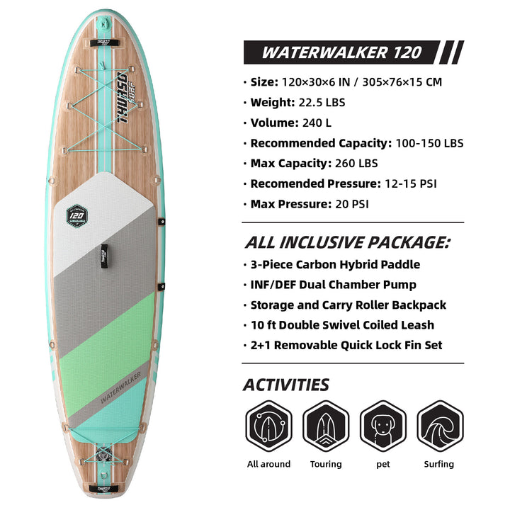 Waterwalker 120 10' All-around Paddle Board Package