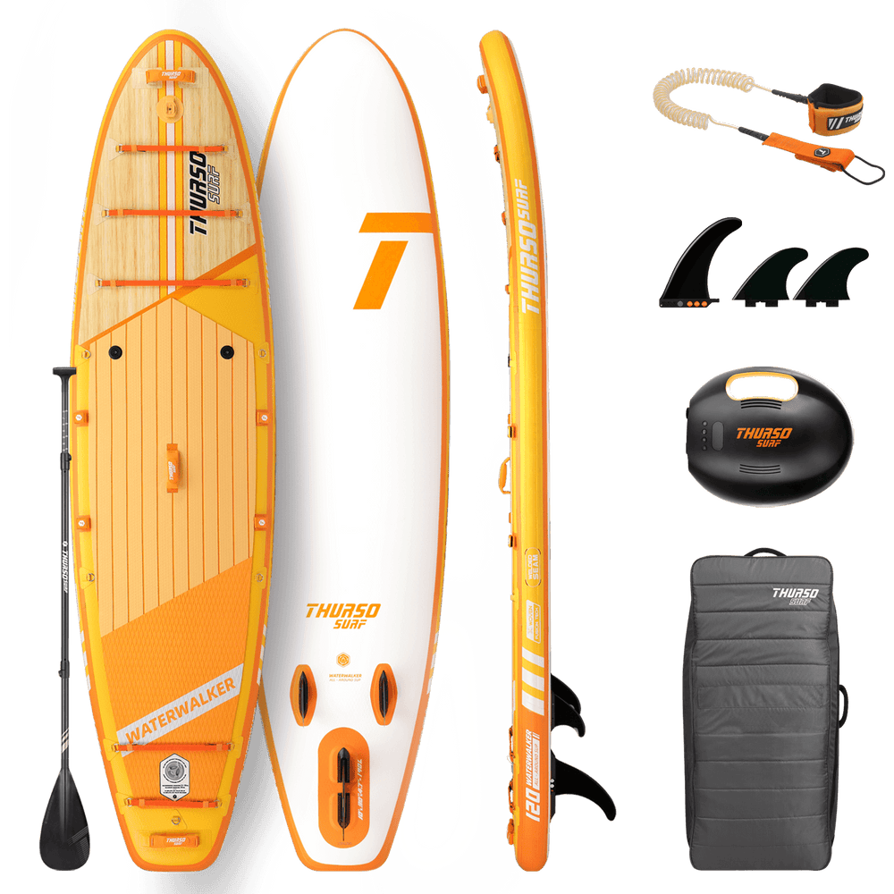 Supreme paddle board with accessories on a black background