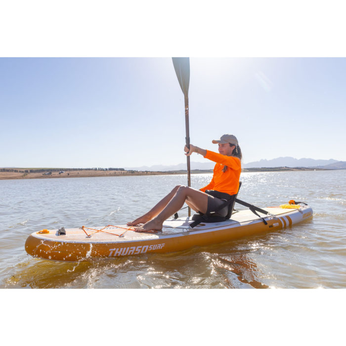 thurso surf waterwalker 120 2021 tangerine woman stand up kayaking