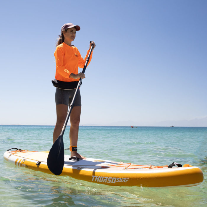 thurso surf waterwalker 132 2021 tangerine woman stand up paddling